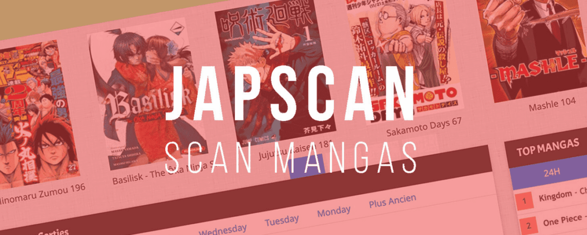 Interface Japscan avec catalogue de mangas populaires
