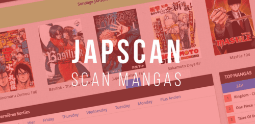 Interface Japscan avec catalogue de mangas populaires
