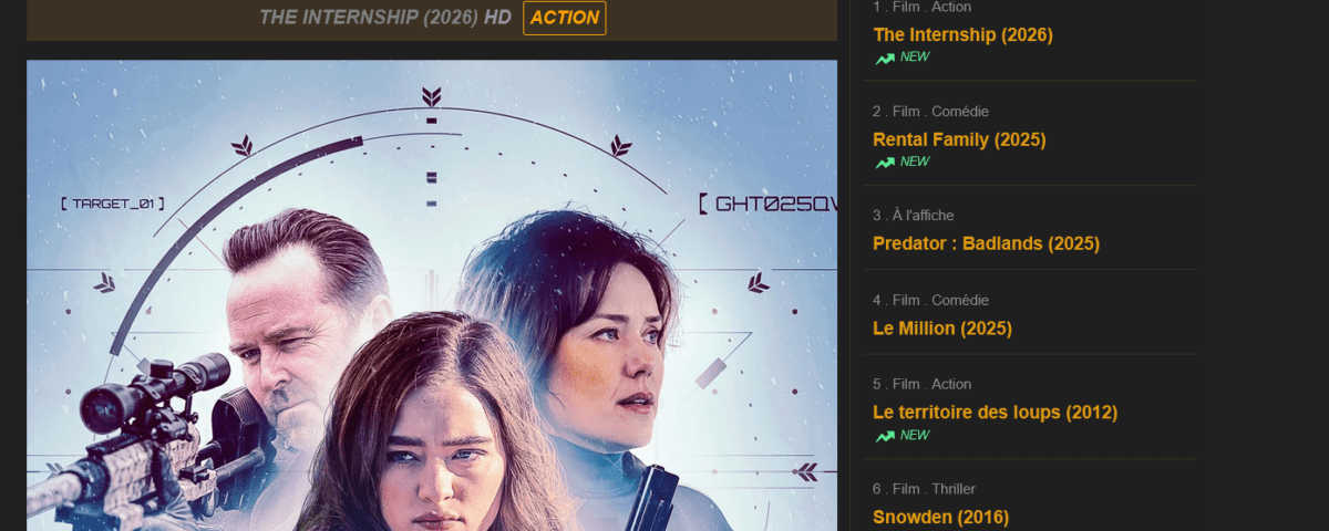 Grastream Bloqué ? Découvrez la Nouvelle Adresse et les Alternatives en 2026 6 Interface du site de streaming Grastream avec catalogue de films