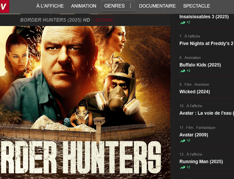 page d'accueil Pidoov avec sélection de contenus populaires