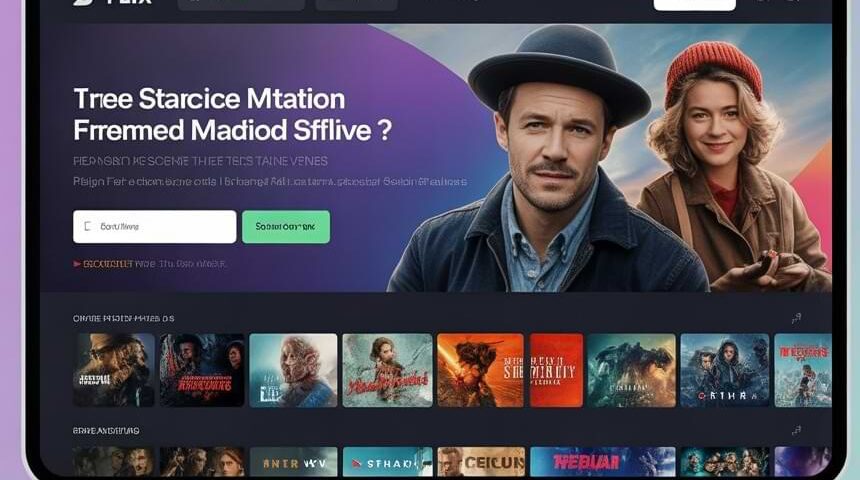 SFlix streaming platform interface showing movie categories and search options