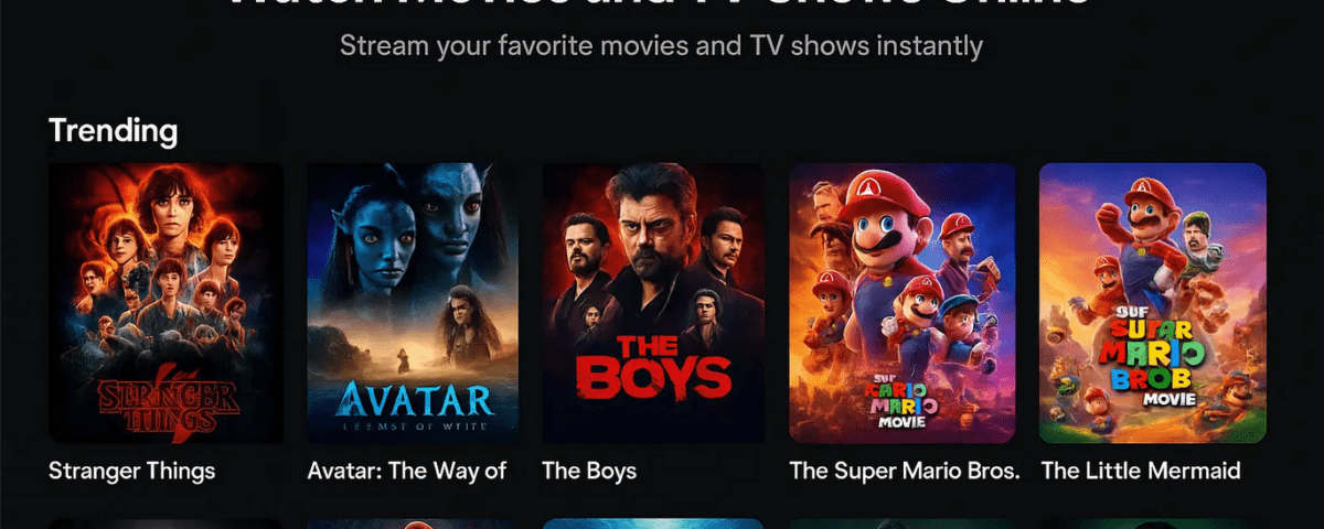 Capture d'écran de l'interface Vorviz montrant le catalogue de films en streaming