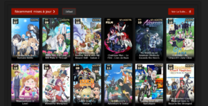 Interface de french stream manga affichant les derniers mangas populaires