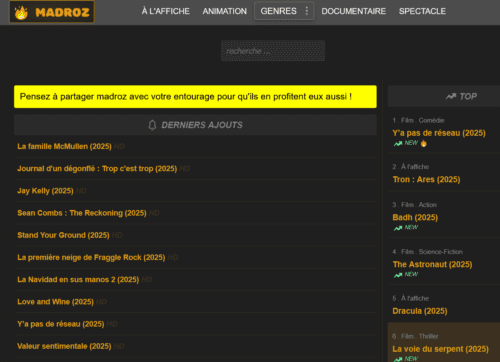 Madroz devient Miwav.com : Miwav nouvelle adresse active 2026 7 madroz film , tout les nouveux films disponible sur le site de streaming gratuit