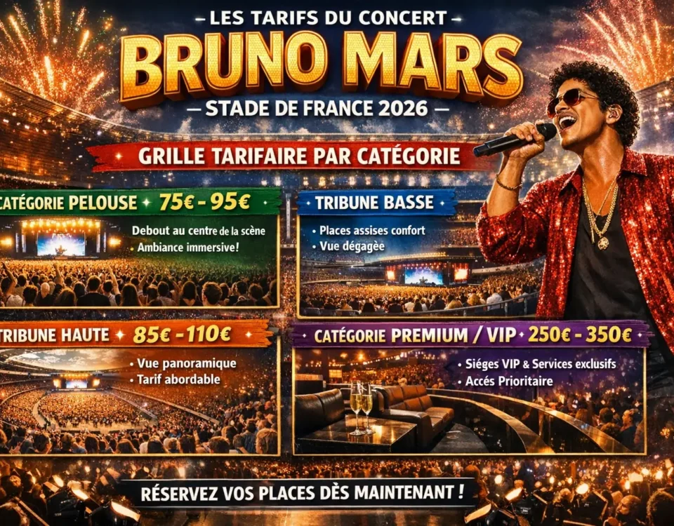 Bruno Mars Stade de France Prix Billet 2026 | Tarifs & Réservation 16 Bruno mars stade de france prix billet, Grille tarifaire officielle billets concert Bruno Mars 2026