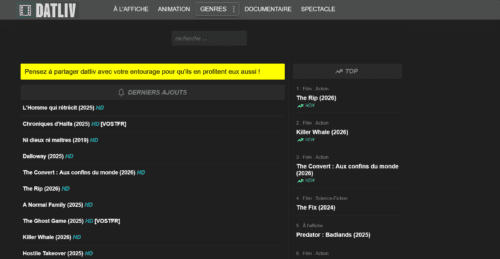 Catalogue films et séries disponibles sur Datliv