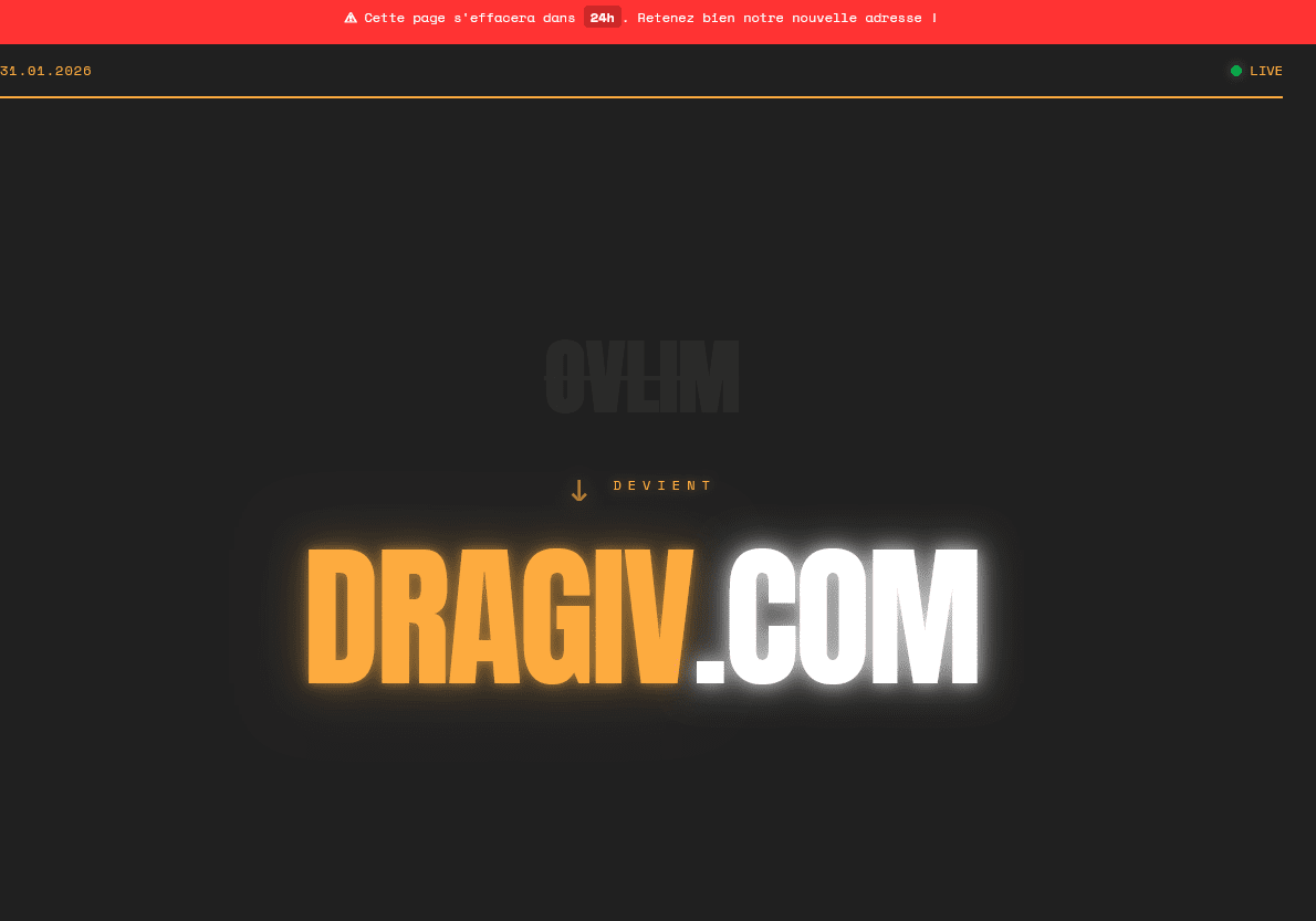 dragiv nouvelle adresse active 2026
