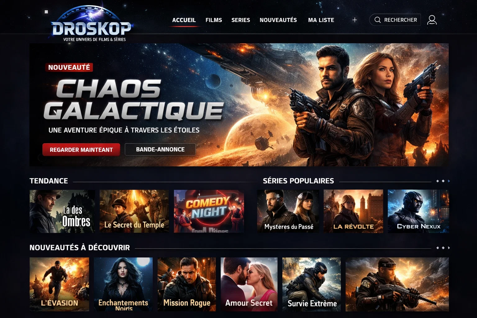 Interface de la nouvelle plateforme Droskop devenue Miwav en 2026