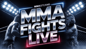 MMAStreams interface showing live UFC fight streaming options