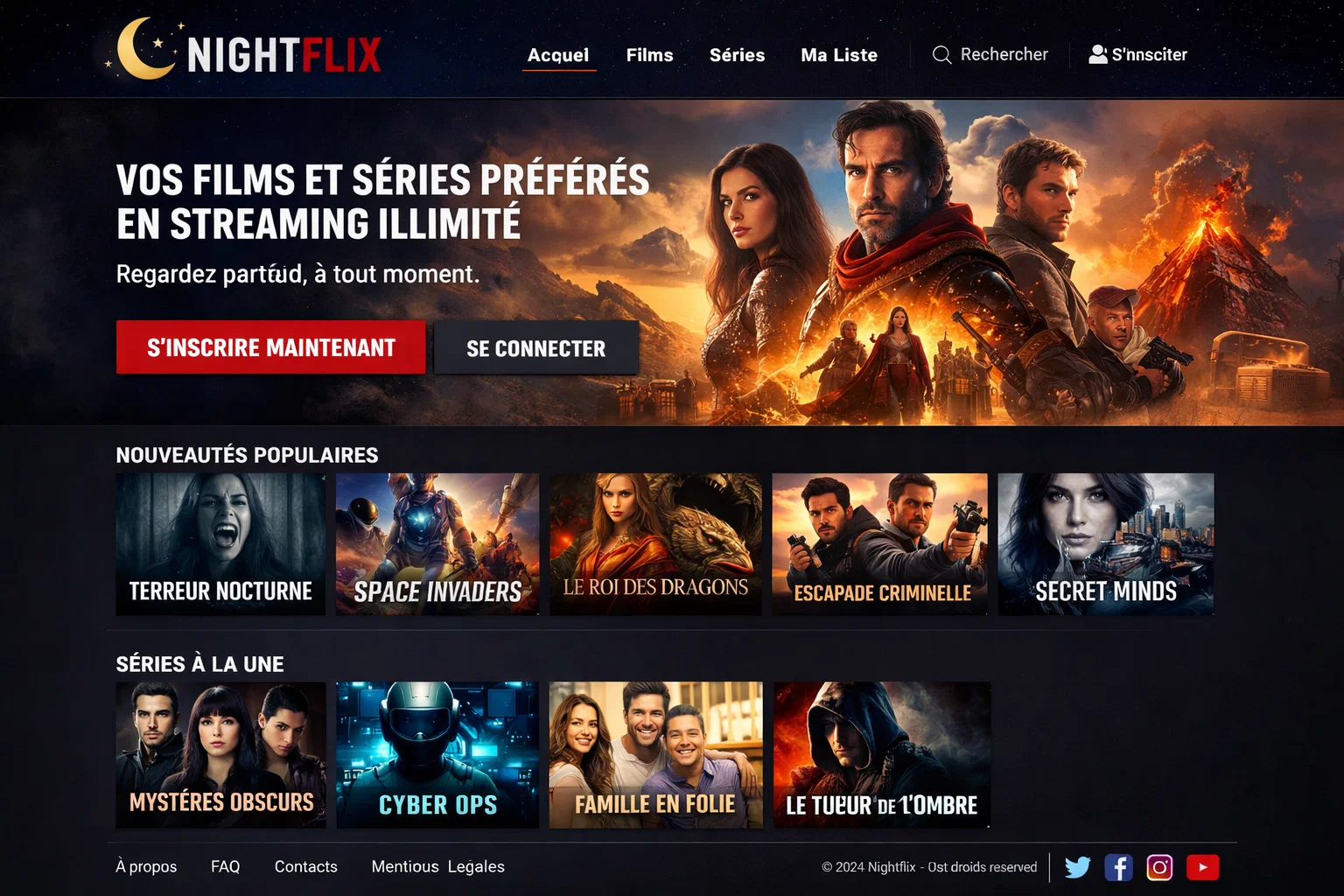 Interface de la nouvelle adresse NightFlix 2026 nightflix.world