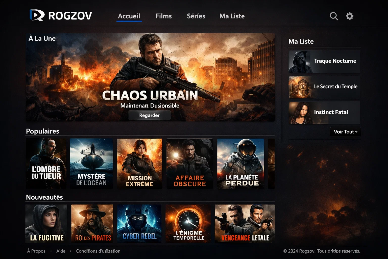 Interface de la nouvelle adresse rogzov facebim.com en 2026