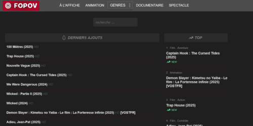 liste de films disponible sur fopov